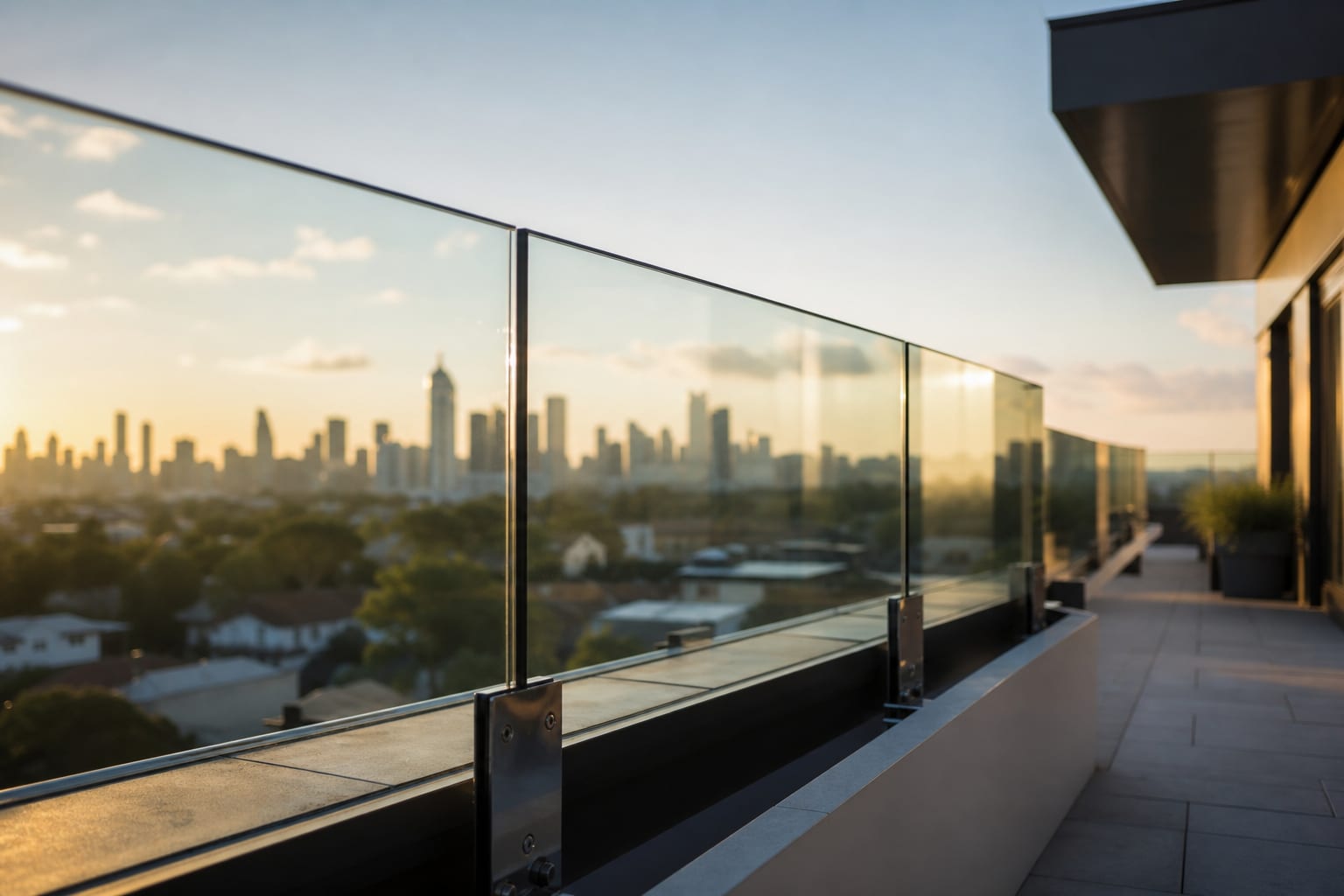 Frameless balcony balustrade